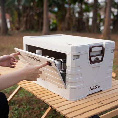 Składana skrzynia kempingowa turystyczna z pokrywą 50l Nils camp NCB4004