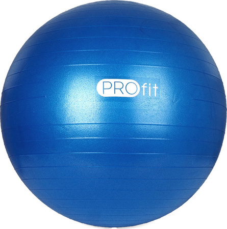 Piłka fitness do ćwiczeń gimnastyczna Profit 55 cm niebieska z pompką DK 2102
