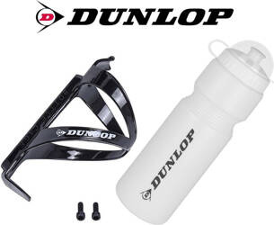 Bidon rowerowy Dunlop  750ml z koszykiem biały