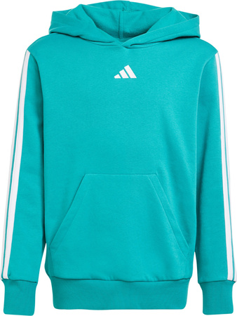 Bluza dla dzieci adidas 3 Stripes Fleece Hoodie 225 turkusowa JN2417