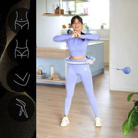 ZESTAW HULA HOP MAGNETYCZNY BLUE HHM15 Z LICZNIKIEM HMS PAS BR163 BLACK PLUS SIZE