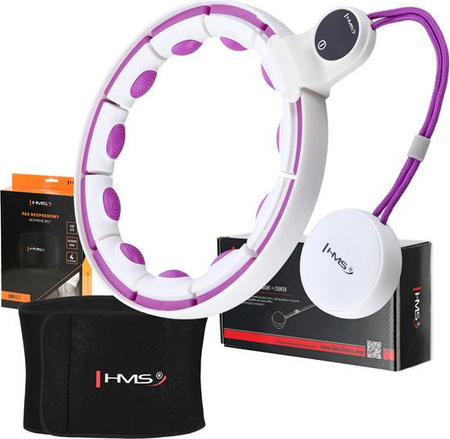 Zestaw Hula hop magnetyczny z licznikiem pas wyszczuplający HMS 71 - 106 cm