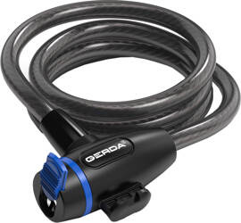 Zapięcie rowerowe Gerda łańcuch, korpus okrągły, osłona klucza czarna Flex 1200/8S