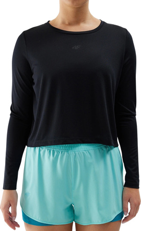 Koszulka damska longsleeve 4F F218 czarna 4FWSS24TFLOF218 20S