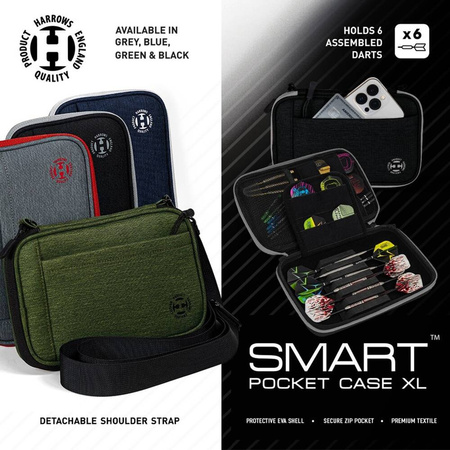 Pokrowiec na rzutki Harrows SMART CASE 6 XL grey/red