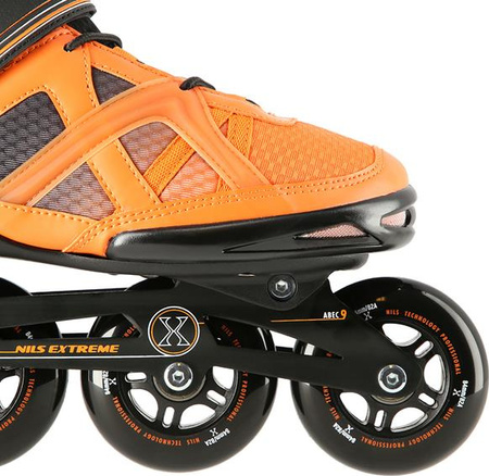 Łyżworolki Nils Extreme NA14112 czarno-pomarańczowy rozmiar 43