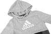 Bluza dla dzieci adidas Colourblock Hoodie szaro-czarna HN8563