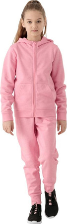 Spodnie dla dziewczynki 4F różowe HJL22 JSPDD001 56M