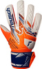 Rękawice bramkarskie Reusch Attrakt Solid Junior biało-pomarańczowo-niebieskie 5572516 2500