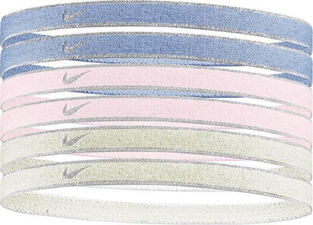 Opaski na włosy Nike 6 szt. Swoosh Sport metalic-fioletowa, różowa, żółta N1002008511OS
