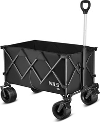 Wózek turystyczny transportowy plażowy XXL do 100kg Nils Camp NC2604 czarny 180 l