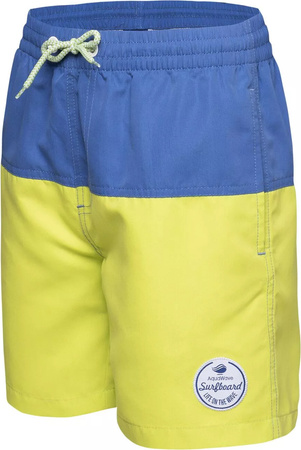 Spodenki szorty kąpielówki dziecięce Aquawave Drakon Jr granatowo-limonkowe rozmiar 158