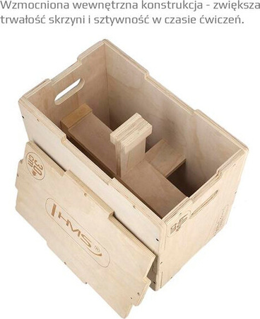 Skrzynia treningowa pylometryczna do ćwiczeń crossfit HMS DSC04 500x400x300mm