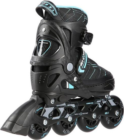 Łyżworolki Nils Extreme NA11002 czarno-niebieskie rozmiar L (39-42)