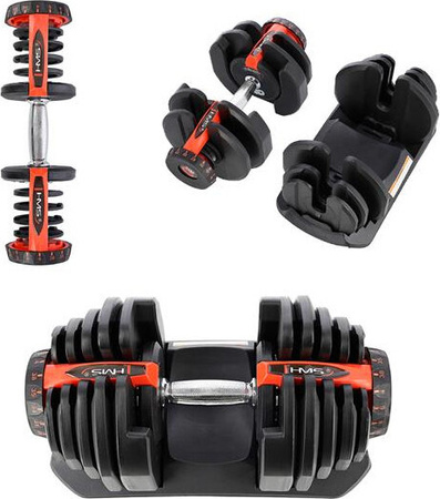 Zestaw stojak hantle powlekane gumowane regulowane HMS