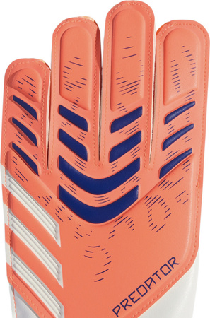 Rękawice bramkarskie dla dzieci adidas Predator Glove Training biało-pomarańczowe JN5361