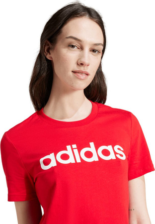 Koszulka damska adidas Loungewear Essentials Slim Logo Tee czerwona IY9189