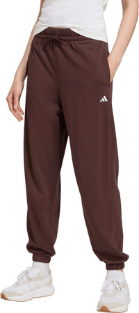 Spodnie damskie adidas Essentials Small Logo French Terry Cuffed brązowe JX3864