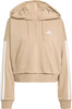 Bluza damska Essentials 3-Stripes French Terry Hoodie Quarter Zip beżowa JX7676