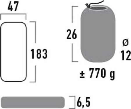 Materac dmuchany High Peak Tulsa 183 cm x 47 cm x 6,5cm grafitowy 41002