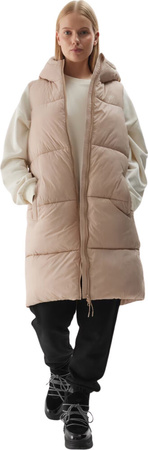 Kamizelka damska bezrękawnik 4F F143 beżowa 4FWAW24TVJAF143 83S