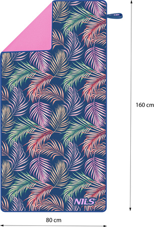 Ręcznik turystyczny z mikrofibry szybkoschnący Nils NCR14 dżungla 160x80cm