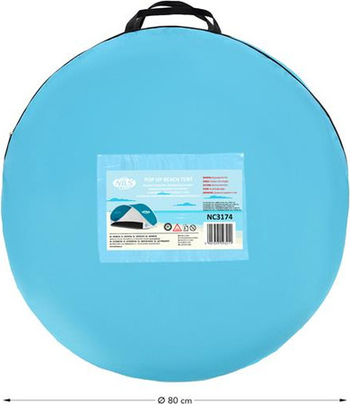 Namiot plażowy samorozkładający podłoga Nils camp nc3174 turkusowo-szary