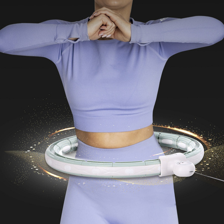 Zestaw hula hop magnetyczny z licznikiem HMS hhm15 zielone pas wyszczuplający br163 czerwony