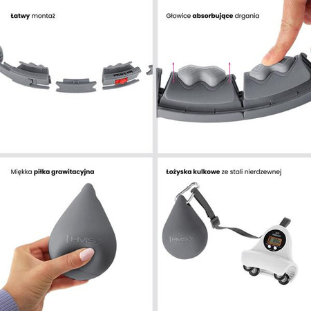 Zestaw hula hop HHW06 z piłką grawitacyjną i licznikiem HMS pas br163