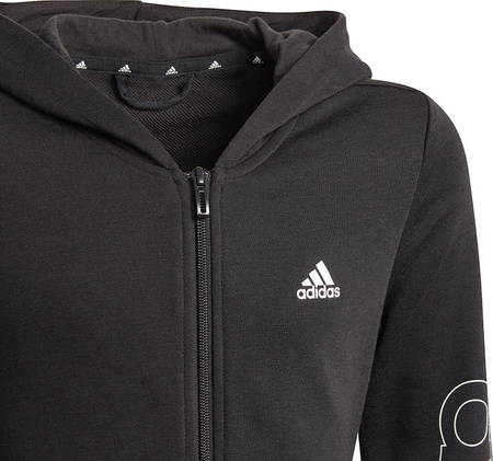Bluza dla dzieci adidas Essentials Full-Zip Hoodie HD czarna GN4050