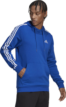 Bluza męska adidas Essentials 3-Stripes Hoodie niebieska HL2228