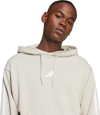 Bluza męska adidas Essentials 3-Stripes French Terry Hoodie beżowa JE6367