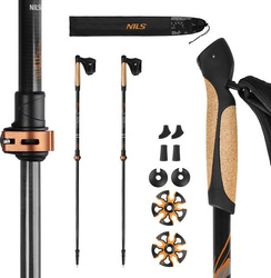 Kijki kije regulowane nordic walking włókno węglowe Nils NW8613