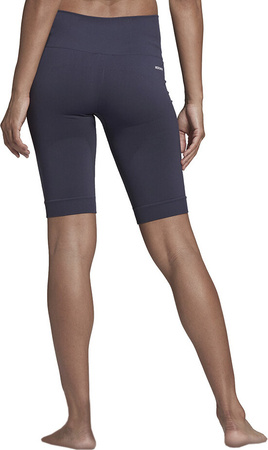 Legginsy damskie adidas Aeroknit Seamless Short Tights granatowe HE2960