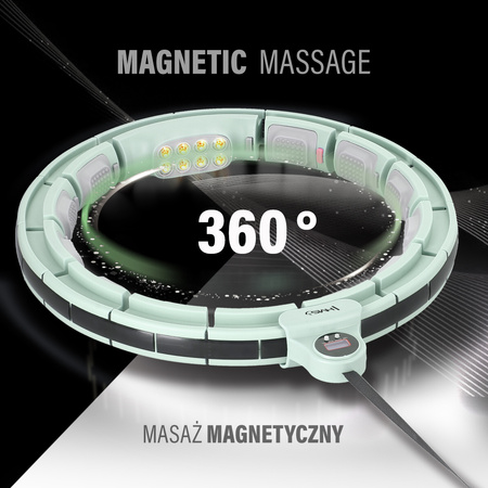 Koło hula hop zieloine z magnesami i obciążnikiem licznik HMS HHM13