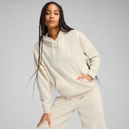 Bluza damska Puma Ess Script Comfort Hoodie kremowa 684983 87