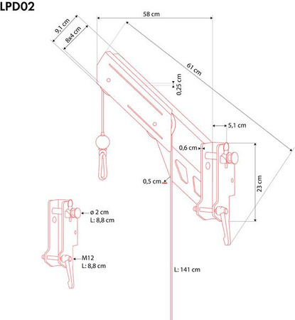 Wyciąg górny do maszyn i atlasów HMS LPD02