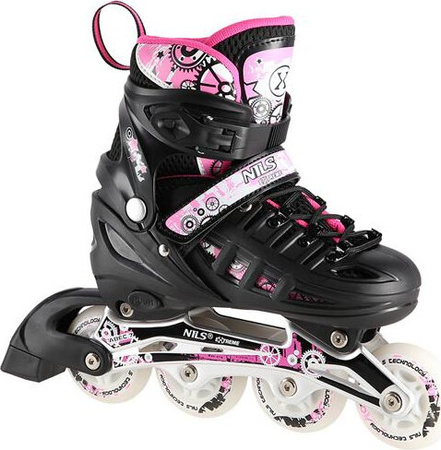 Łyżworolki, wrotki, łyżwy hokejowe, wrotko-rolki świecące LED z wymienną płozą 4w1 Nils Extreme NH10905 rozmiar L 39-42