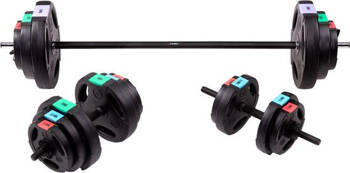 Zestaw sztanga i sztangielki kompozytowe treningowe HMS SGSP60 62 kg