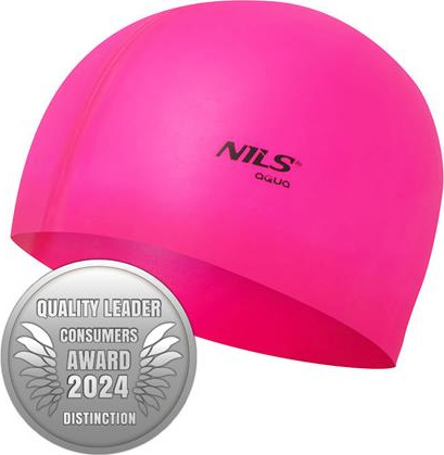 Czepek silikonowy Nils aqua nqc jednokolorowy pk01 różowy