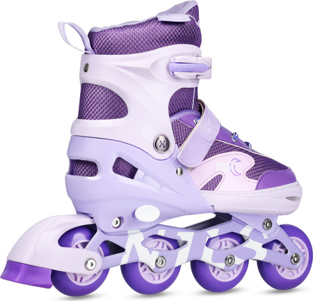 Łyżworolki rolki świecące koła LED regulowane ochraniacze Nils rozmiar 39-42