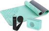 Zestaw do jogi yogi HMS mata fitness pilates miętowa TPE YM10 kostka KJ02 pasek SJ01