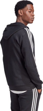 Bluza męska adidas Essentials Fleece 3-Stripes Full-Zip czarna IB4029