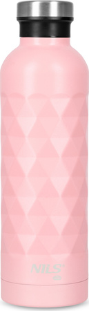 Butelka bidon turystyczny ze stali nierdzewnej Nils Camp NC3805 różowy 750ML 
