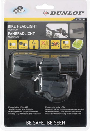 Lampka rowerowa Dunlop Bike Headlight white białe 9 led 41688-416885