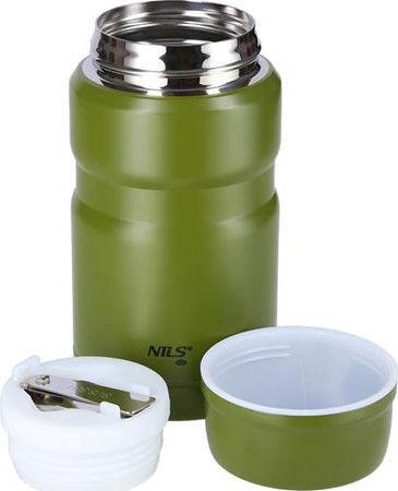 Termos turystyczny obiadowy z łyżką Nils camp NCT02 stal nierdzewna zielony 750ml