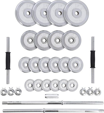 Sztangielki/sztanga w walizce chrom stc50 2x25kg hms