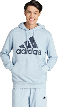 Bluza męska adidas Essentials French Terry Big Logo Hoodie błękitna IS1352