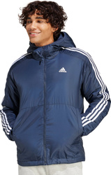 Kurtka męska adidas Essentials 3-Stripes Insulated Hooded granatowa IS1278