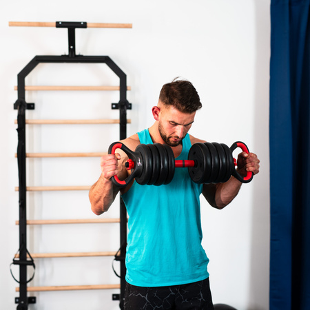 Zestaw ciężarów hantla gryf 20kg HMS sgn120 pro set 6w1